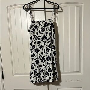 Floral Black and White Dress